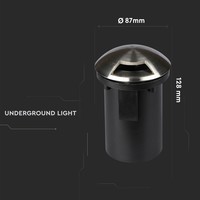 Set van 6 grondspot RVS 12V rond MR16 3000K IP67 waterdicht - 1 Lichts