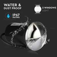 Set van 9 grondspots RVS 12V rond MR16 3000K IP67 waterdicht - 2 Lichts