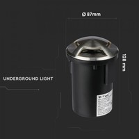 Set van 3 grondspots RVS 12V rond MR16 3000K IP67 waterdicht - 3 Lichts
