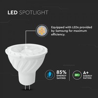 GU5.3 MR16 LED spot 6,5 Watt 12V DC 450lm neutraalwit 4000K (vervangt 55W) 5 jaar garantie