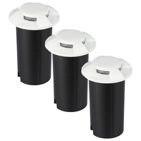 Set of 3 ground spots round white 3000K 1 Watt IP67 12V - 4 Lights