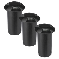 Set of 3 ground spots round black 3000K 1 Watt IP67 12V - 4 Lights