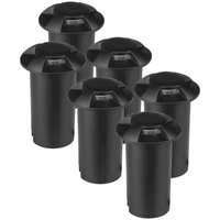 Set van 6 grondspots rond zwart 3000K 1 Watt IP67 12V - 4 Lichts