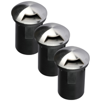 Set van 3 grondspot RVS 12V rond MR16 3000K IP67 waterdicht - 1 Lichts