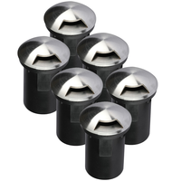 Set van 6 grondspot RVS 12V rond MR16 3000K IP67 waterdicht - 1 Lichts