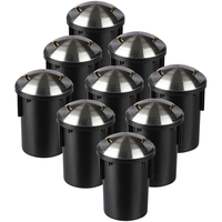 Set van 9 grondspots RVS 12V rond MR16 3000K IP67 waterdicht - 2 Lichts