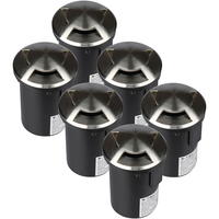 Set of 6 ground spots 12V Round Stainless Steel IP67 MR16 3000K - 3 Lights