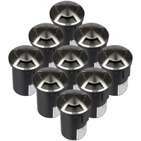 Set of 9 ground spots 12V Round Stainless Steel IP67 MR16 3000K - 3 Lights