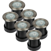 Set van 6 grondspots RVS rond 8 Watt 4000K Oblique 20° IP67 waterdicht 2 jaar garantie