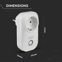 Intelligenter Stecker mit Zeitschalter mit Amazon Alexa & Google home Weiß