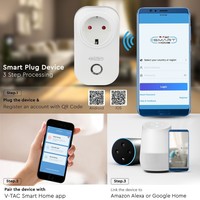 Intelligenter Stecker mit Zeitschalter mit Amazon Alexa & Google home Weiß