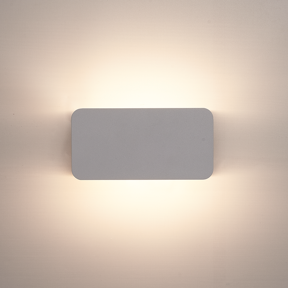Toledo kantelbare LED wandlamp - 3000K warm wit - 6 Watt - Up & down light - IP54 voor binnen en buiten - Moderne muurlamp - Tweezijdig - Grijs voor