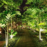 Satz mit 3 LED Aluminium Erdspießstrahler 12 Watt 720 Lumen 4000K IP65 Spritzwasserdicht - Grau