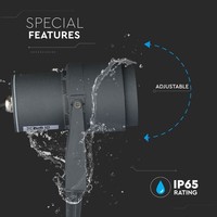 Satz mit 3 LED Aluminium Erdspießstrahler 12 Watt 720 Lumen 4000K IP65 Spritzwasserdicht - Grau