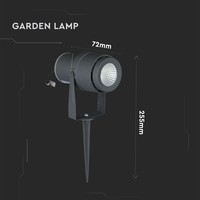 Satz mit 3 LED Aluminium Erdspießstrahler 12 Watt 720 Lumen 4000K IP65 Spritzwasserdicht - Grau