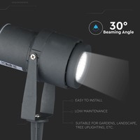 Satz mit 3 LED Aluminium Erdspießstrahler 12 Watt 720 Lumen 4000K IP65 Spritzwasserdicht - Grau