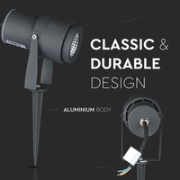 Satz mit 3 LED Aluminium Erdspießstrahler 12 Watt 720 Lumen 4000K IP65 Spritzwasserdicht - Grau