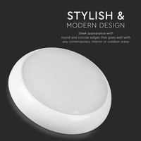 LED ceiling light white including emergency light 17W 1400 Lumen 4000K IP65 splash water resistant 3 years warranty