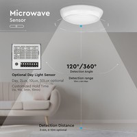 LED-Decke Weiß Sensor 15W 1400 Lumen 4000K IP65 Spritzwassergeschützt 3 Jahre Garantie