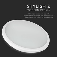 LED ceiling light White 12W 1440 Lumen 6400K IP65 Spray-proof 5 year warranty