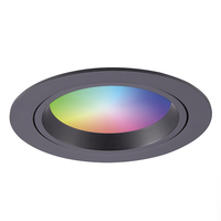 Smart WiFi LED recessed spotlight Luna RGBWW tiltable Black IP44 1050lm