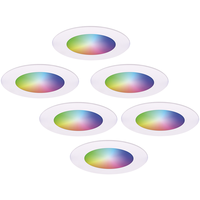Komplettset 6 Stück intelligenten WiFi LED-Einbaustrahlern Aura RGBWW Weiß IP44 1050lm