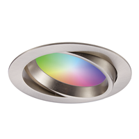 Smart WiFi LED recessed spotlight Luna RGBWW tiltable stainless steel IP44 1050lm