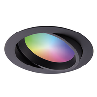 Luna Smart inbouwspots - WiFi + Bluetooth - 12W 1050lm Superbright - RGBWW Dimbaar - Kantelbaar - Zwart - IP44 Waterdicht - Google home , Alexa en Siri - Smart spotjes