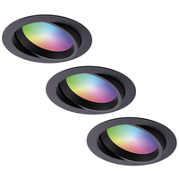 Set van 3 Luna Smart inbouwspots - WiFi + Bluetooth - 12W 1050lm Superbright - RGBWW Dimbaar - Kantelbaar - Zwart - IP44 Waterdicht - Google home , Alexa en Siri - Smart spotjes