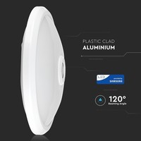 Ceiling light - 12 Watt and 800 Lumen - Incl. built-in motion sensor - 4000K neutral white - IP20 for indoor use - Flush ceiling lights white - LED indoor lightin