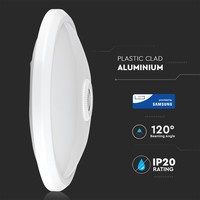 Ceiling light - 12 Watt and 800 Lumen - Incl. built-in motion sensor - 4000K neutral white - IP20 for indoor use - Flush ceiling lights white - LED indoor lightin