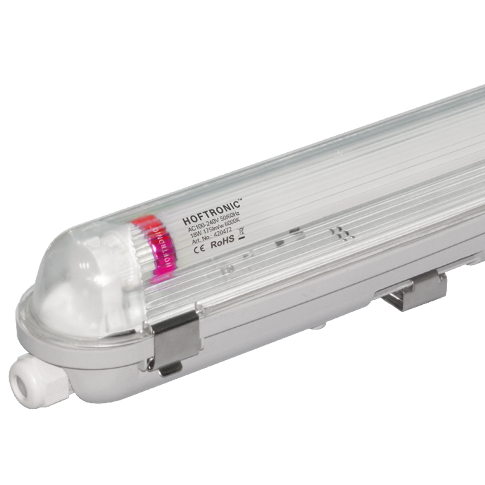 HOFTRONIC - LED TL armatuur met lamp - 120cm - 18 Watt 3150 Lumen (175lm/W) - 6000K IP65 waterdicht voor binnen en buiten - T8 G13 fitting - Flikkervrij - Koppelbaar