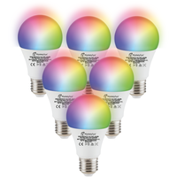 Set van 6 E27 SMART LED Lampen RGBWW Wifi 7 Watt 470lm Dimbaar