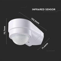 PIR Bewegungsmelder mit Dämmerungsschalter 240° Reichweite 10 Meter Maximal 600 Watt Aufputz Farbe Weiß IP65