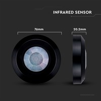 PIR motion sensor with twilight switch 360° range 8m Maximum 200 Watt IP20 surface mounted color black