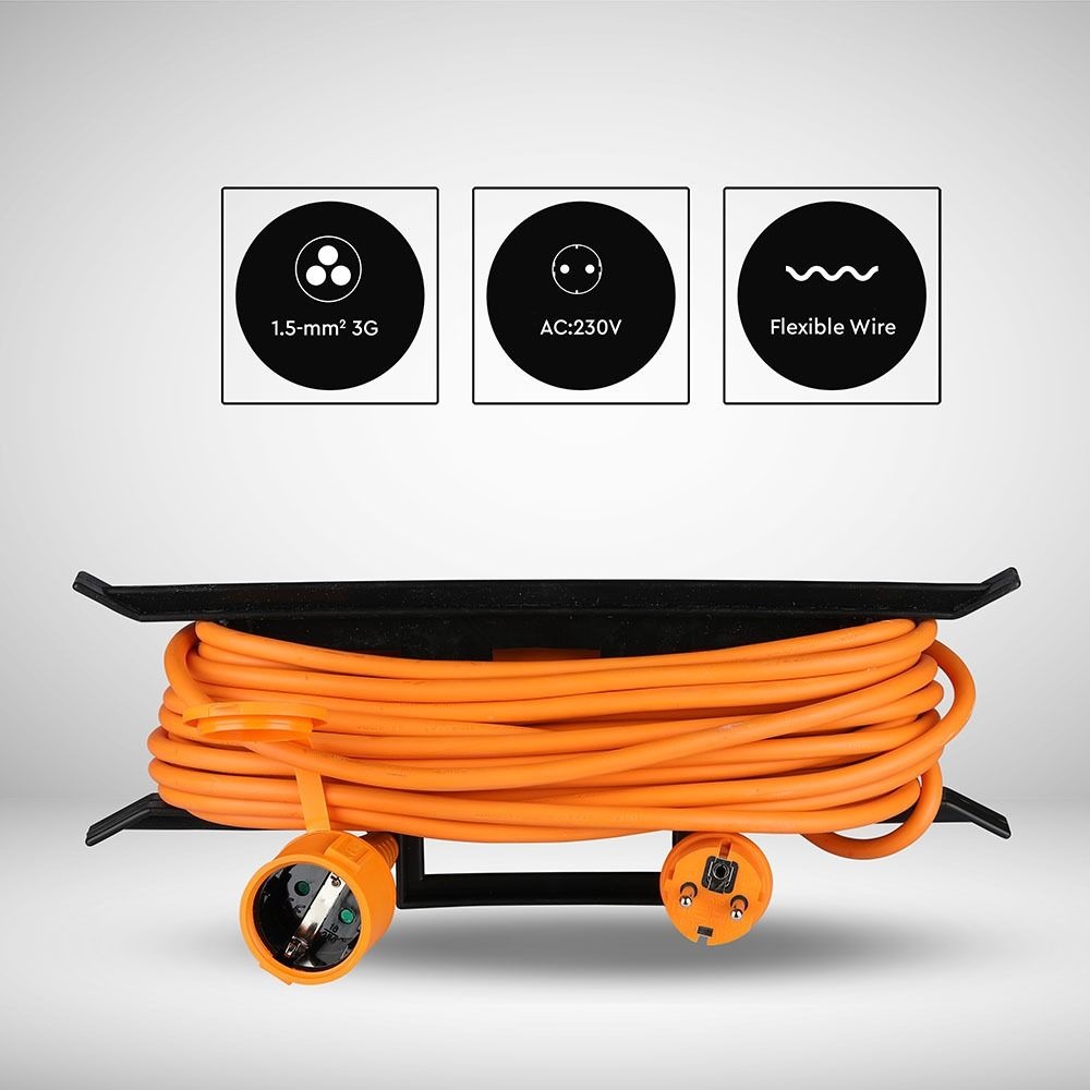 Extension cable incl. cable reel outdoor 15 meters IP44