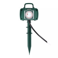 3x Gartensteckdose mit 2 Steckdosen inkl. Zeitschaltuhr und 3 Meter Kabel IP44 spritzwassergeschützt