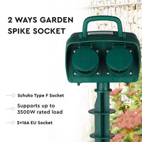 3x Gartensteckdose mit 2 Steckdosen inkl. Zeitschaltuhr und 3 Meter Kabel IP44 spritzwassergeschützt