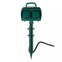 3x Gartensteckdose mit 2 Steckdosen inkl. Zeitschaltuhr und 3 Meter Kabel IP44 spritzwassergeschützt