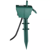 3x Tuin stekkerdoos met 2 stopcontacten incl. timer en 3 meter kabel IP44 spatwaterbestendig