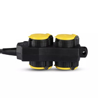 6x Buiten stekkerdoos met 4 stopcontacten incl. 3 meter kabel IP44 spatwaterbestendig