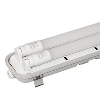 LED T8 Wannenleuchte IP65 120 cm 6000K 18W 2340lm 130lm/W inkl. flimmerfreier Röhre verlinkbar inkl. Starter