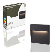 Logan LED Wall Light - 6 Watt - Dimmable - IP54 waterproof for outdoors - 3000K Warm White - Anthracite- For living rooms, bathrooms, facades, bedrooms, halls and indoor spaces