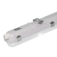 6x LED TL armatuur IP65 120 cm Koppelbaar 4000K incl. 18W LED buis RVS Clips