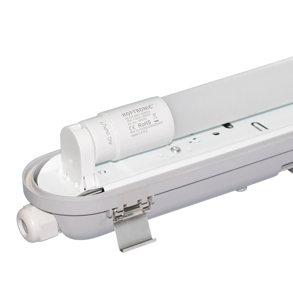 6x LED TL armatuur IP65 120 cm Koppelbaar 6000K incl. 18W LED buis RVS Clips afbeelding