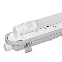 10x LED TL armatuur IP65 120 cm Koppelbaar 6000K incl. 18W LED buis RVS Clips