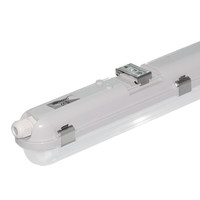 10x LED TL armatuur IP65 120 cm Koppelbaar 6000K incl. 18W LED buis RVS Clips