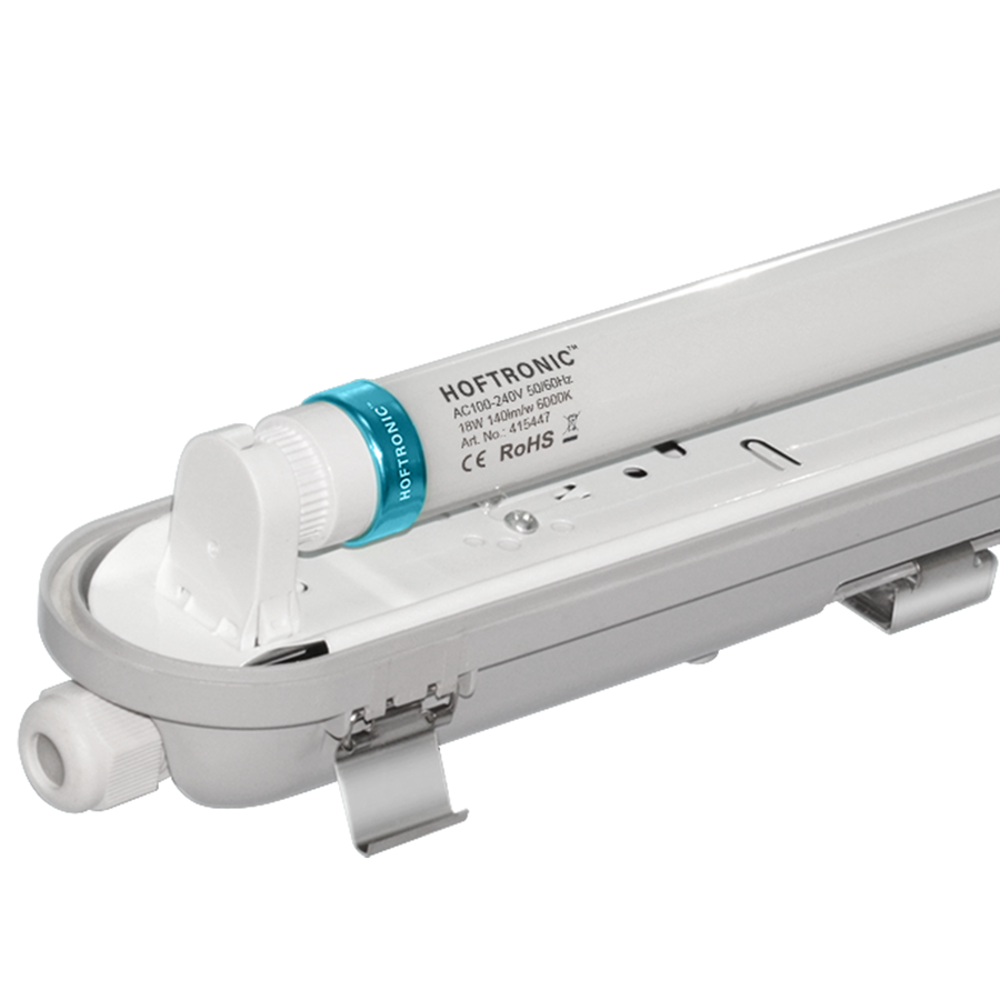HOFTRONIC™ 10-pack LED waterproof fixtures IP65 120 cm incl. 18 Watt LED  tube 6000K 2520lm