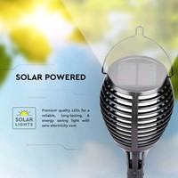 8-PACK LED Solar lanterns - Torch lights with flame effect and twilight switch - 2200K extra warm white - IP44 Splashproof - Garden spike lights 50cm - Solar lights garden