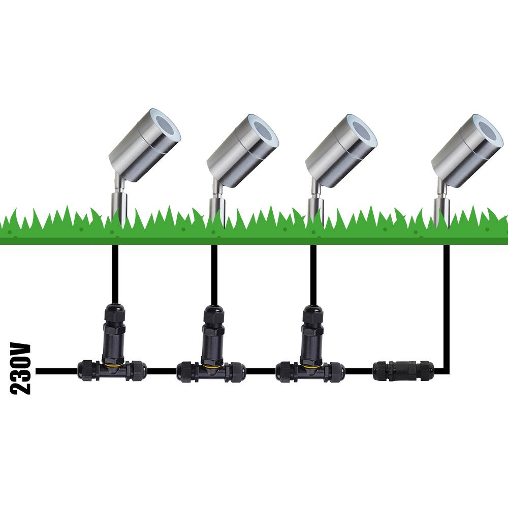 Smart WiFi LED Prikspot Nancy RVS RGBWW IP44 vochtbestendig 3 jaar garantie - Tuin spots, spots bodem buiten